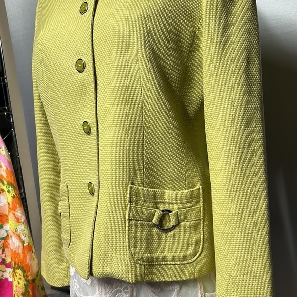 Casual corner size 6 blazer crop jacket lime green green with 4 button front - Picture 5 of 17